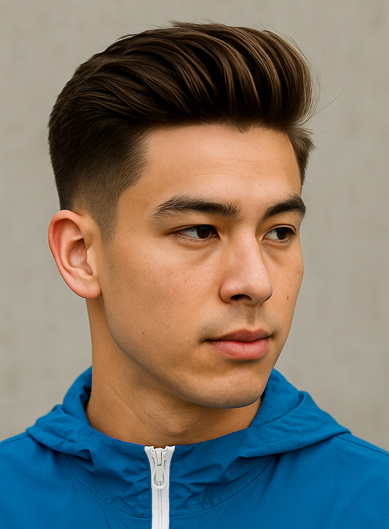 Modern Quiff with Mid-Fade