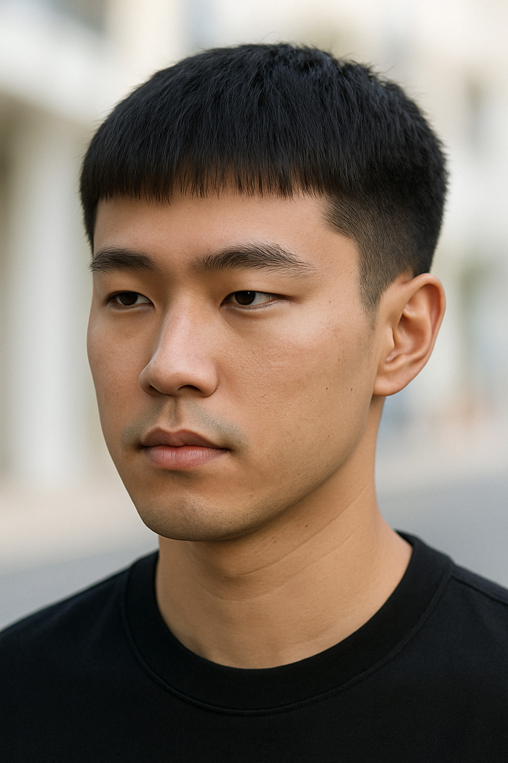 Crew Cut with Natural Fringe