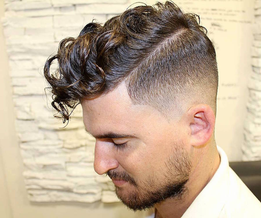 Curly Quiff perm hair styled men